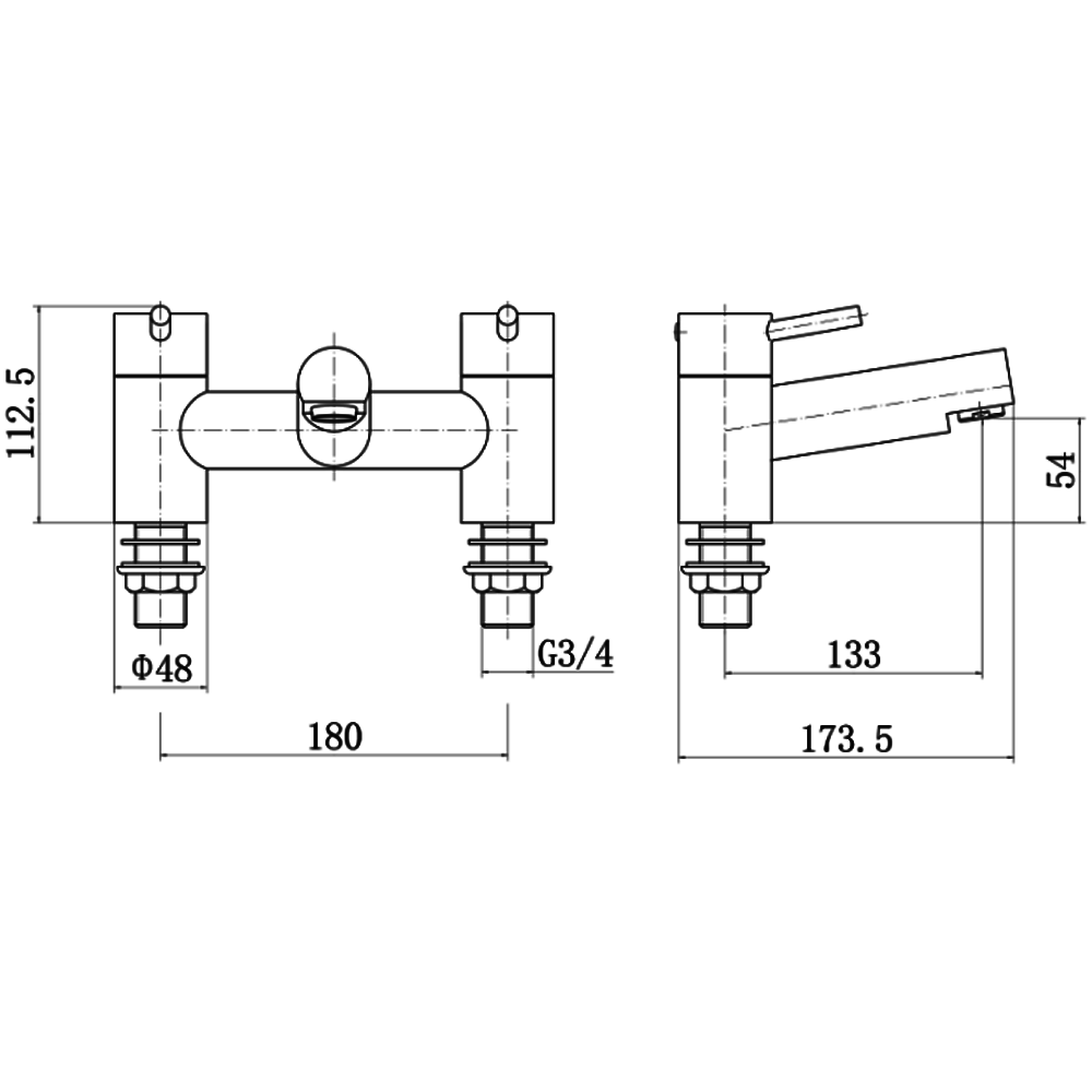 Ellsi Juke Bath Filler Tap - Chrome, PDT-000338 Ellsi