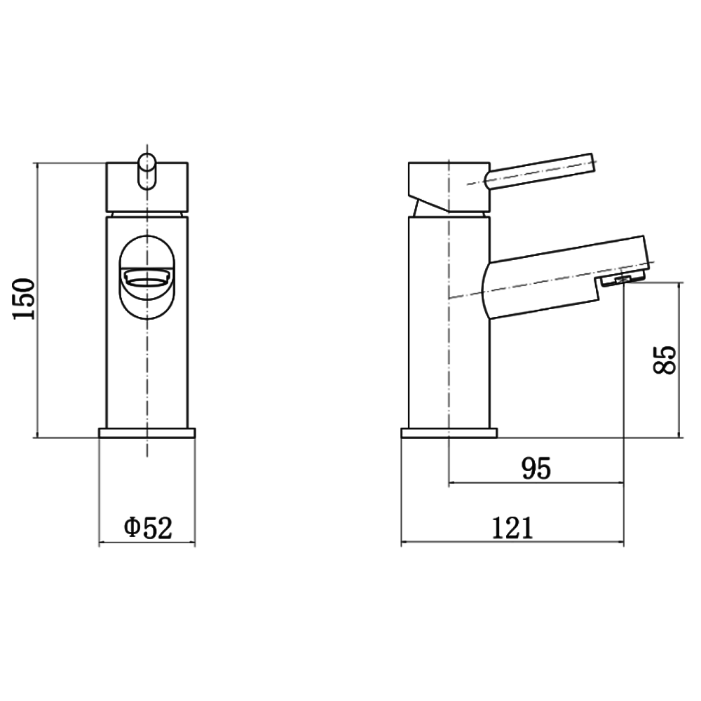 Ellsi Juke Mono Basin Mixer Tap - Brushed Brass, PDT-000698 Ellsi