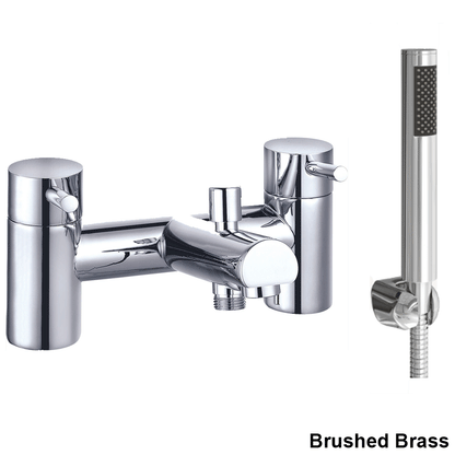 Ellsi Juke Bath Shower Mixer Tap with Shower Handset and Holder - Brushed Brass, PDT-000699 Ellsi