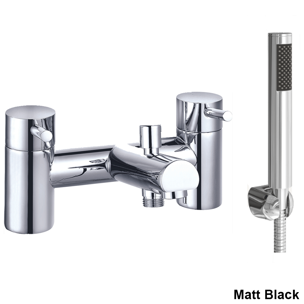 Ellsi Juke Bath Shower Mixer Tap with Shower Handset and Holder - Matt Black, PDT-000702 Ellsi