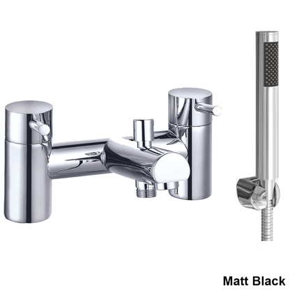 Ellsi Juke Bath Shower Mixer Tap with Shower Handset and Holder - Matt Black, PDT-000702 Ellsi
