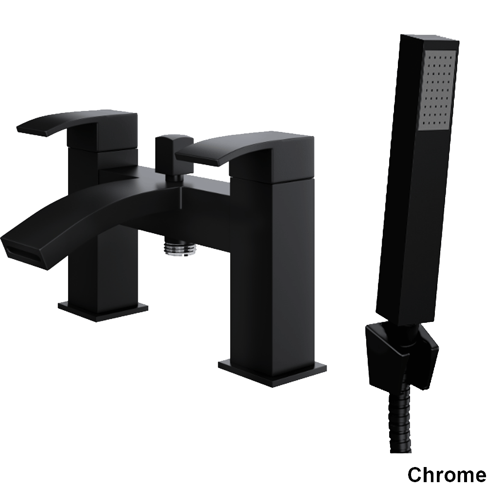 Ellsi Kinlin Bath Shower Mixer Tap with Shower Handset and Holder - Chrome, PDT-000707 Ellsi
