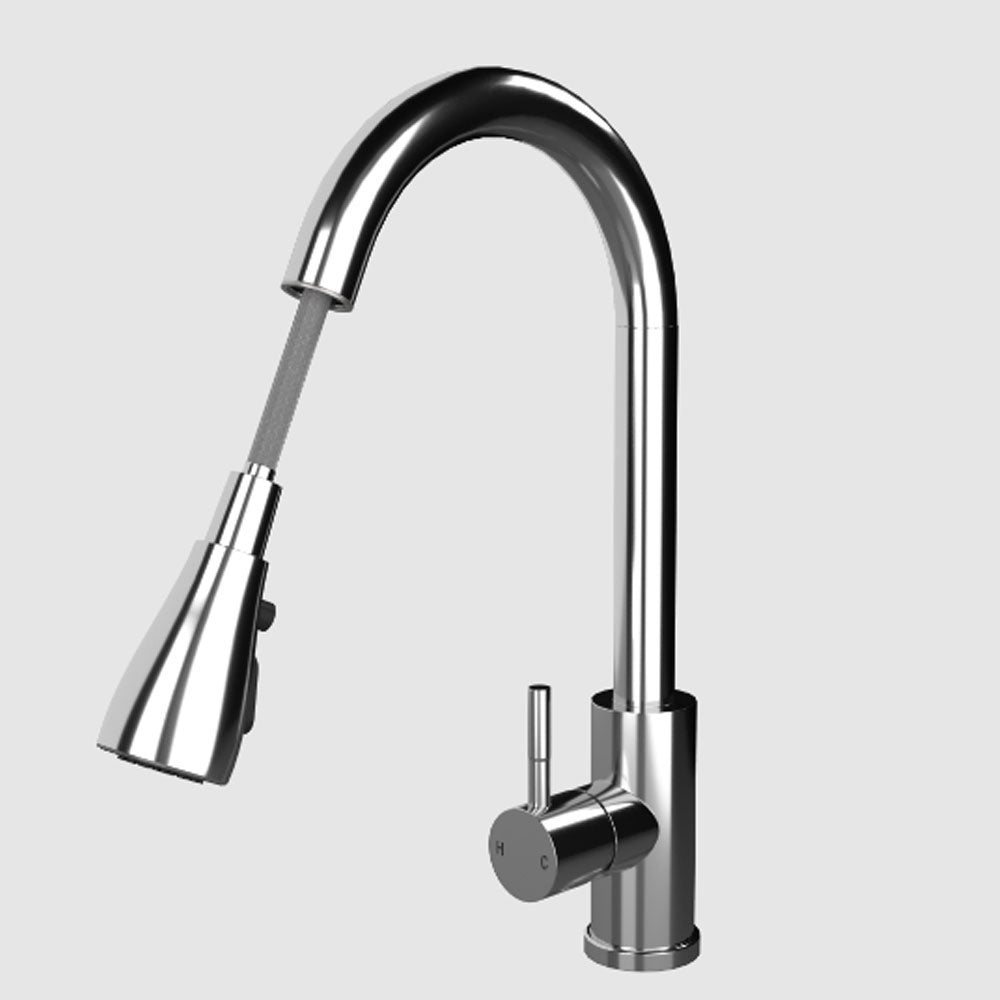 Ellsi Kitchen Sink Mixer Tap with Pull Out Spray and Swivel Spout - Chrome, PDT-000260 Ellsi