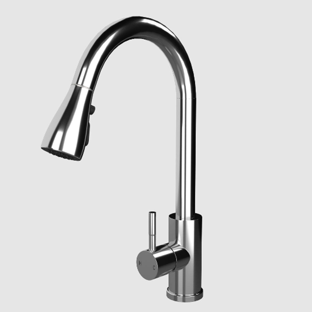 Ellsi Kitchen Sink Mixer Tap with Pull Out Spray and Swivel Spout - Chrome, PDT-000260 Ellsi