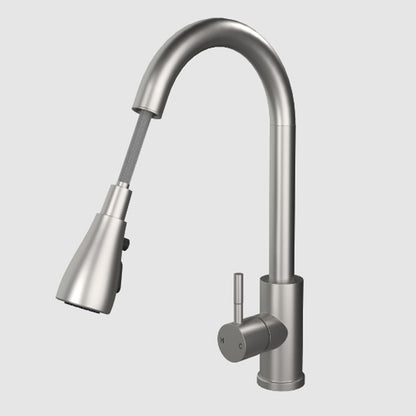 Ellsi Kitchen Sink Mixer Tap with Pull Out Spray and Swivel Spout - Brushed Steel, PDT-000262 Ellsi