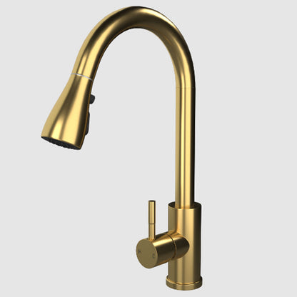 Ellsi Kitchen Sink Mixer Tap with Pull Out Spray and Swivel Spout - Brushed Brass, PDT-000263 Ellsi