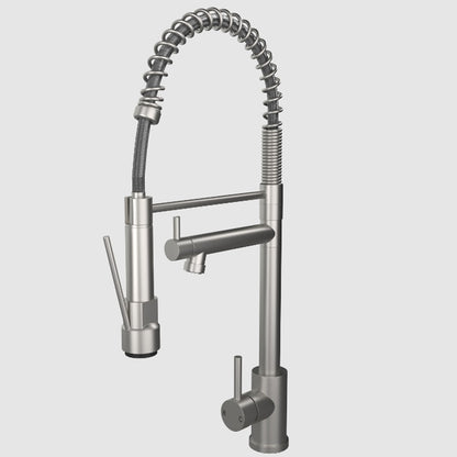 Ellsi Kitchen Sink Mixer Tap with Swivel Spout and Directional Spray - Brushed Steel, PDT-000265 Ellsi