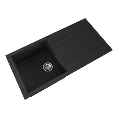 Ellsi Undermount Kitchen Sink and Drainer with Waste 1000mm L x 500mm W - Black,PDT-000060 Ellsi