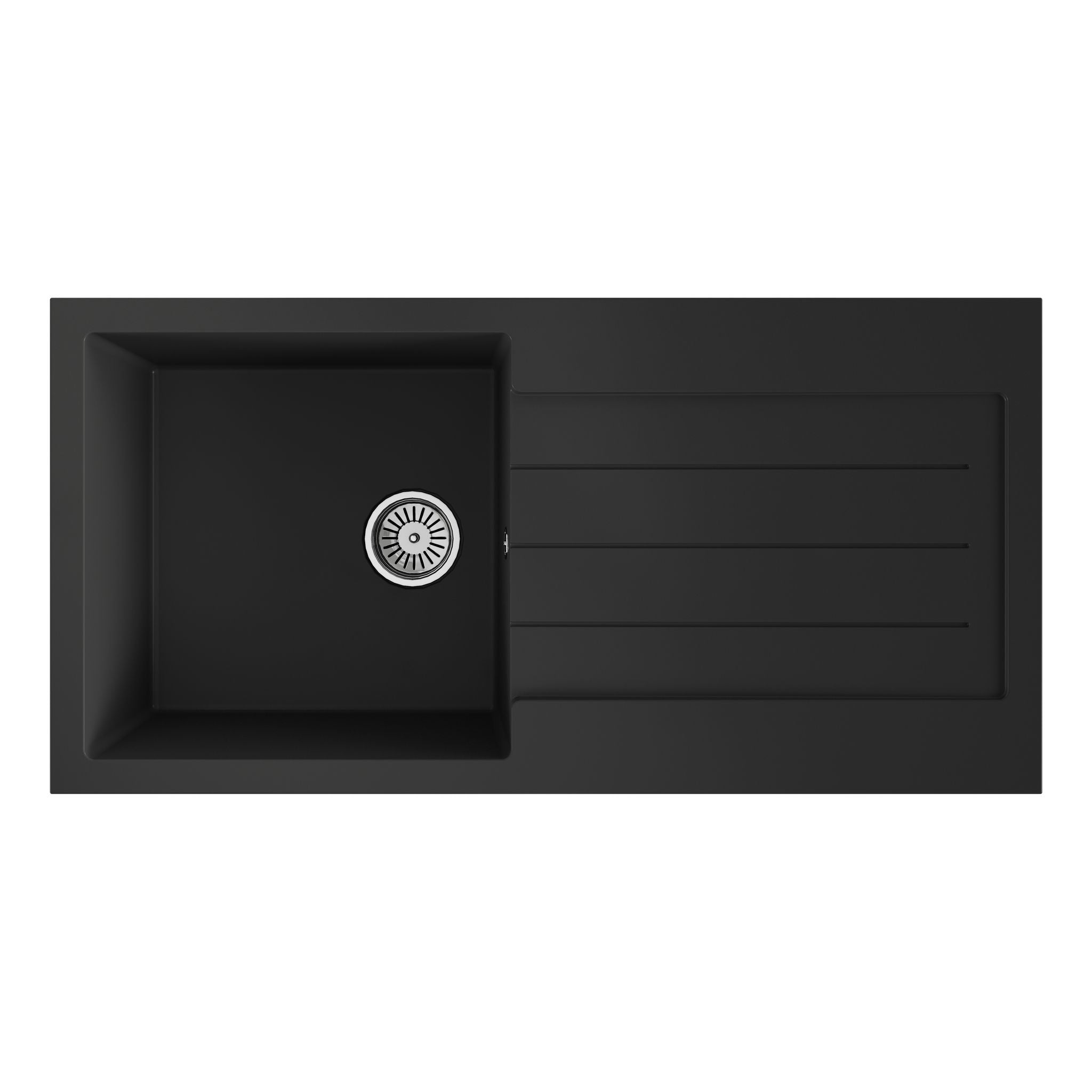 Ellsi Undermount Kitchen Sink and Drainer with Waste 1000mm L x 500mm W - Black,PDT-000060 Ellsi