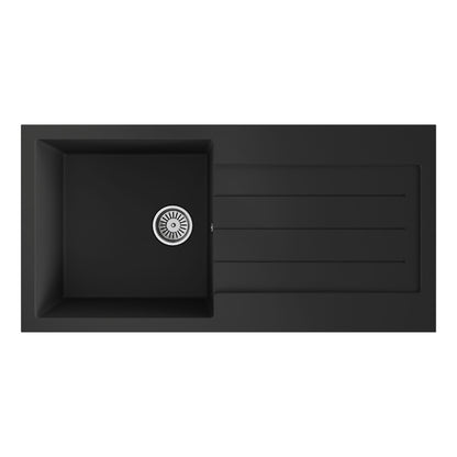 Ellsi Undermount Kitchen Sink and Drainer with Waste 1000mm L x 500mm W - Black,PDT-000060 Ellsi
