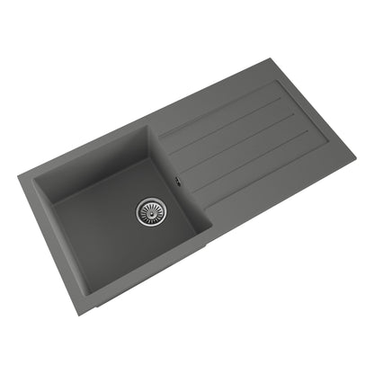 Ellsi Undermount Kitchen Sink and Drainer with Waste 1000mm L x 500mm W - Grey, PDT-000076 Ellsi