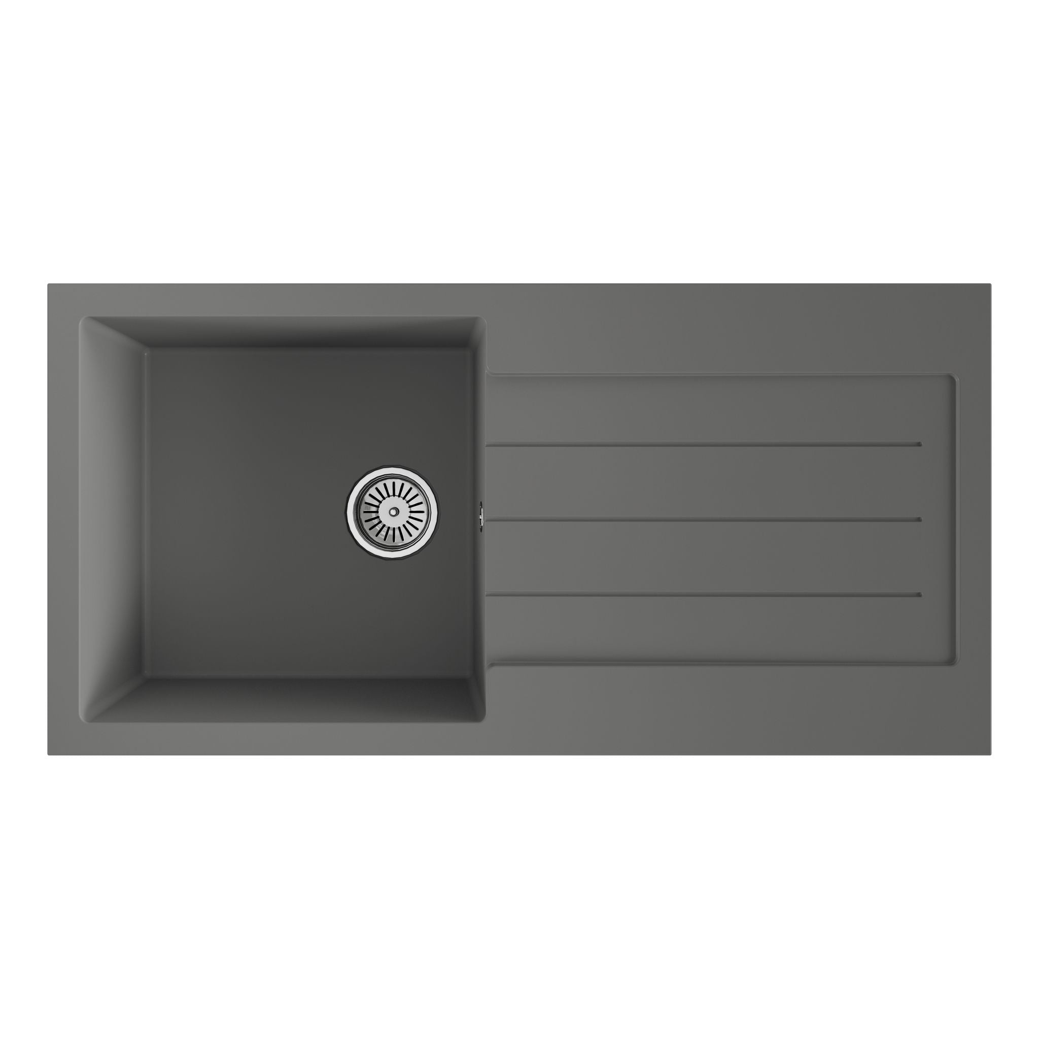 Ellsi Undermount Kitchen Sink and Drainer with Waste 1000mm L x 500mm W - Grey, PDT-000076 Ellsi