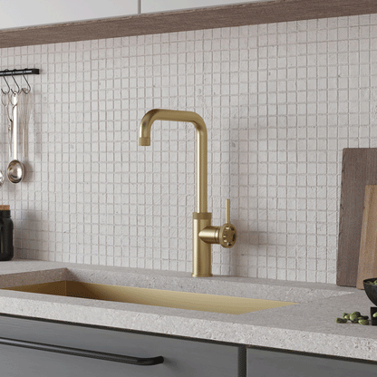 Ellsi Labor Single Lever Kitchen Sink Mixer Tap with Swivel Spout - Brushed Brass, PDT-000419 Ellsi