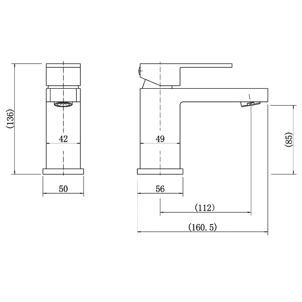 Ellsi Lanza Mono Basin Mixer Tap - Brushed Brass, PDT-000719 Ellsi