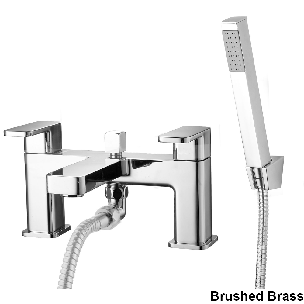 Ellsi Lanza Bath Shower Mixer Tap with Shower Handset and Holder - Brushed Brass, PDT-000720 Ellsi