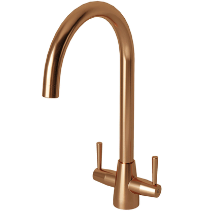 Ellsi Lusso Dual Lever Kitchen Sink Mixer Tap with Swivel Spout - Brushed Copper, PDT-000406 Ellsi