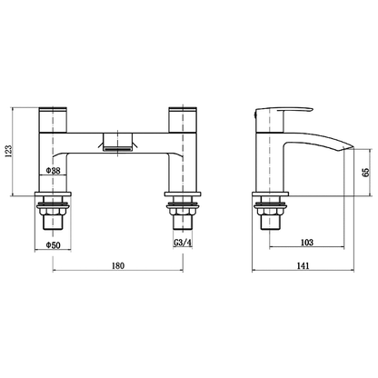 Ellsi Spear Bath Filler Tap - Chrome, PDT-000348 Ellsi