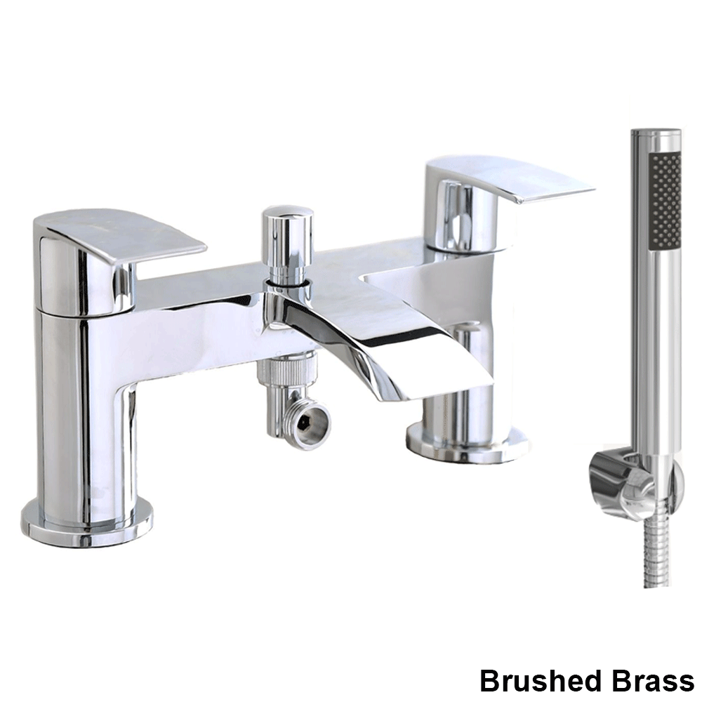 Ellsi Spear Bath Shower Mixer Tap with Shower Handset and Holder - Brushed Brass, PDT-000710 Ellsi