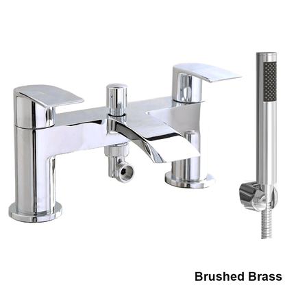 Ellsi Spear Bath Shower Mixer Tap with Shower Handset and Holder - Brushed Brass, PDT-000710 Ellsi