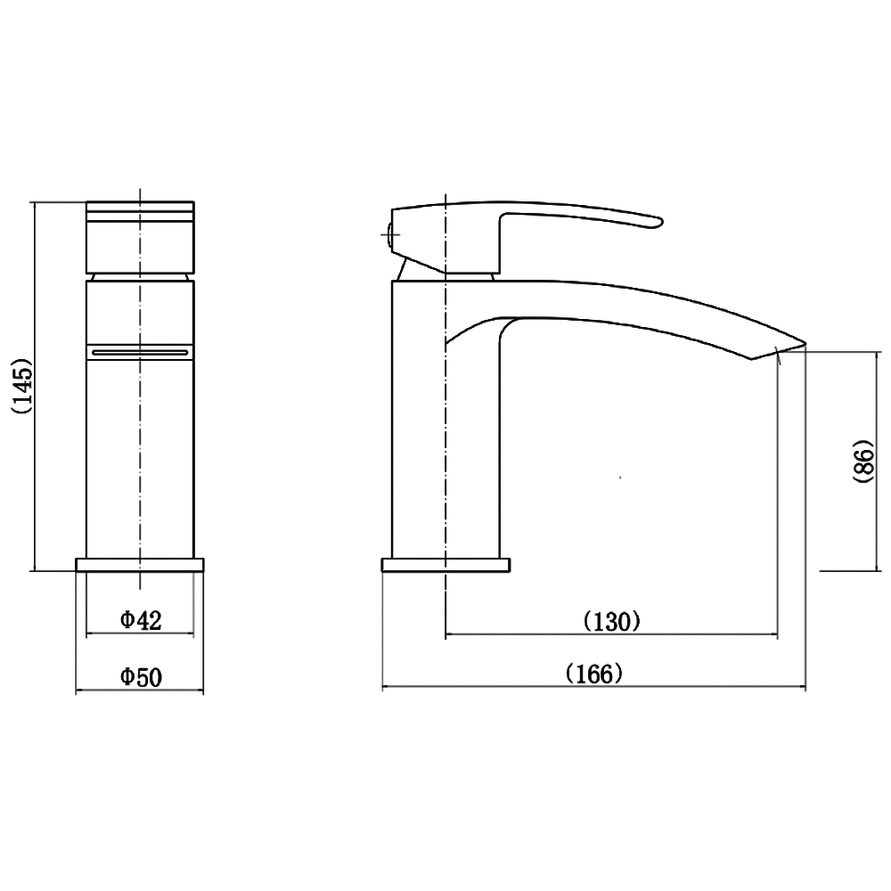 Ellsi Spear Mono Basin Mixer Tap - Matt Black, PDT-000712 Ellsi