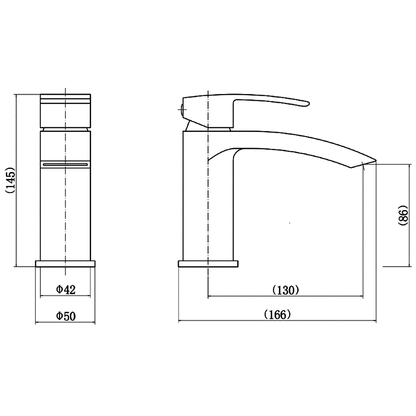 Ellsi Spear Mono Basin Mixer Tap - Matt Black, PDT-000712 Ellsi