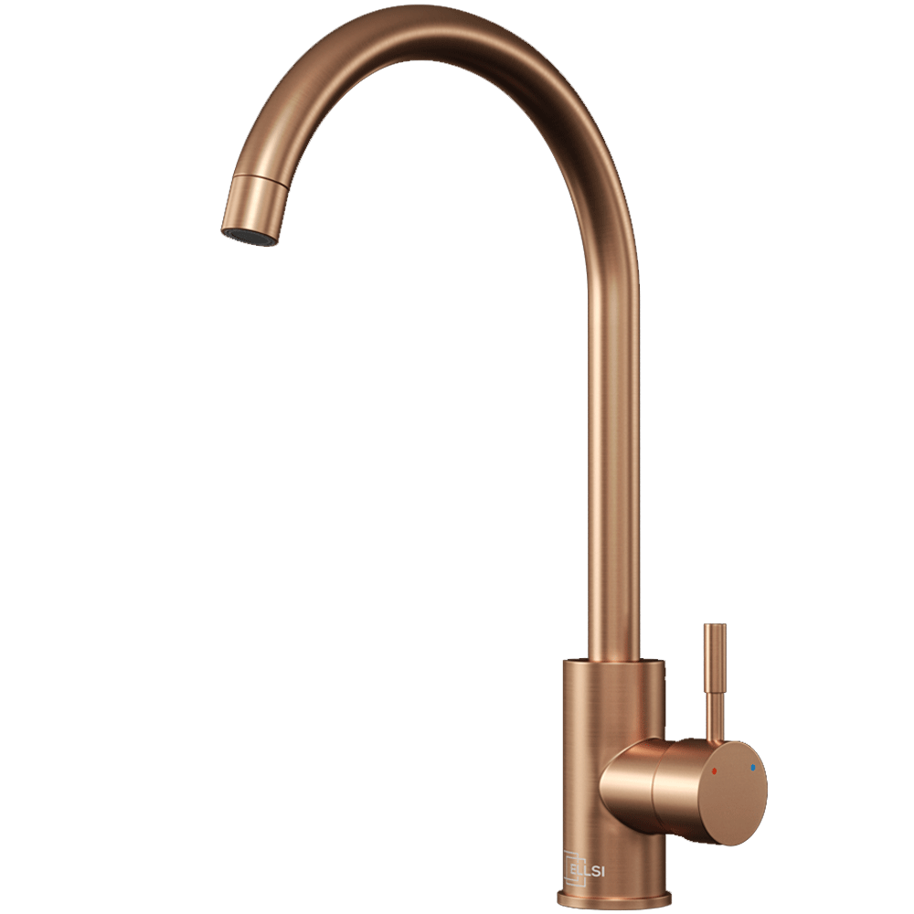 Ellsi Tivoli Single Lever Kitchen Sink Mixer Tap with Swivel Spout - Copper, PDT-000058 Ellsi