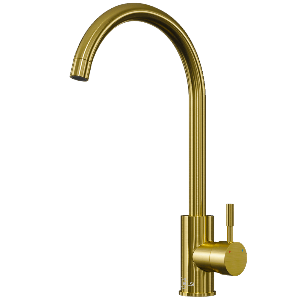 Ellsi Tivoli Single Lever Kitchen Sink Mixer Tap with Swivel Spout - Gold, PDT-000059 Ellsi