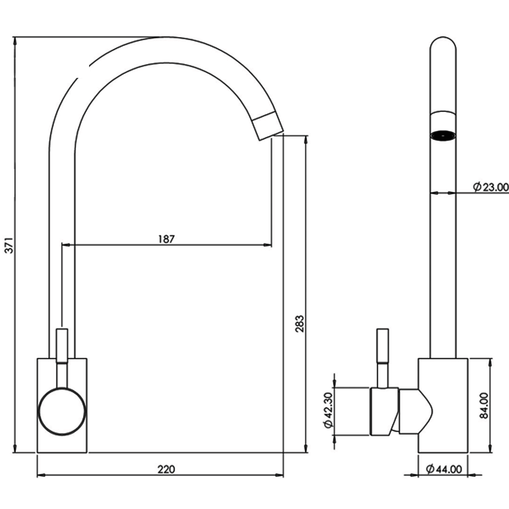 Ellsi Tivoli Single Lever Kitchen Sink Mixer Tap with Swivel Spout - Gun Metal, PDT-000543 Ellsi
