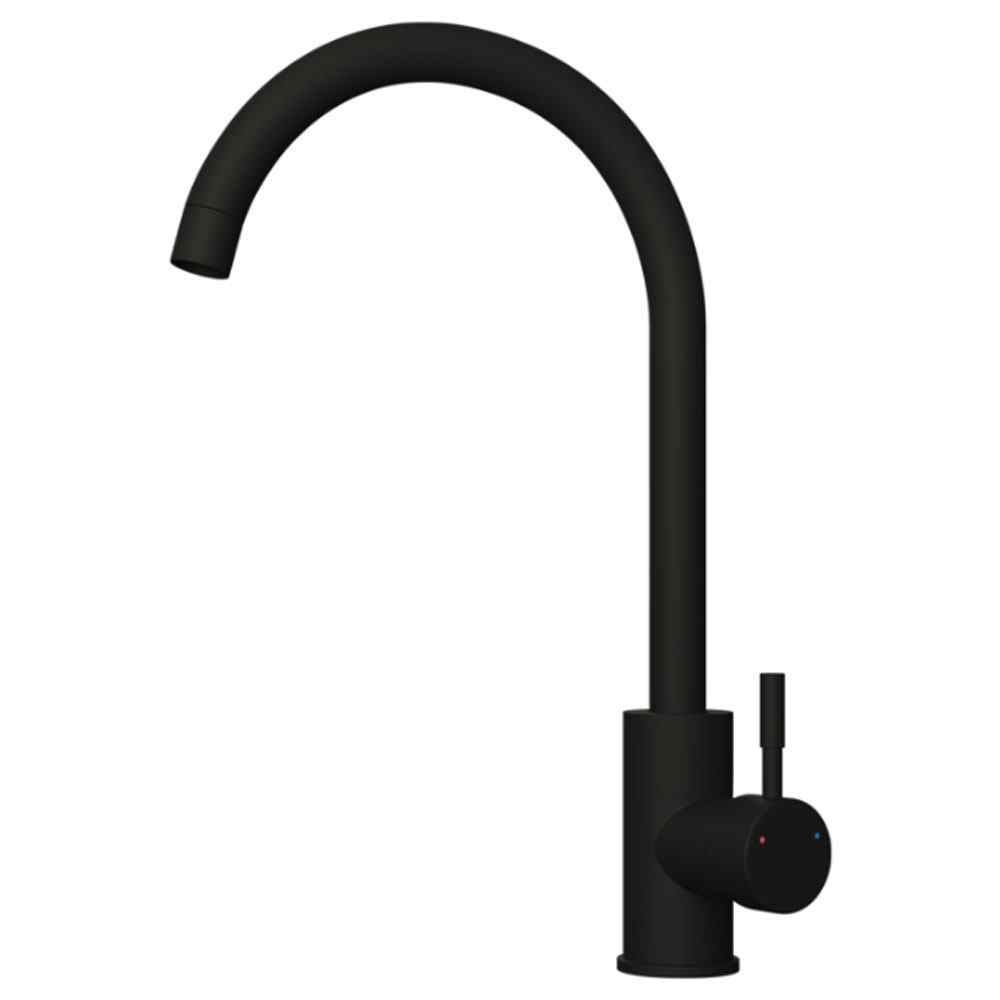 Ellsi Tivoli Kitchen Sink Mixer Tap with Swivel Spout - Matt Black, PDT-000056 Ellsi