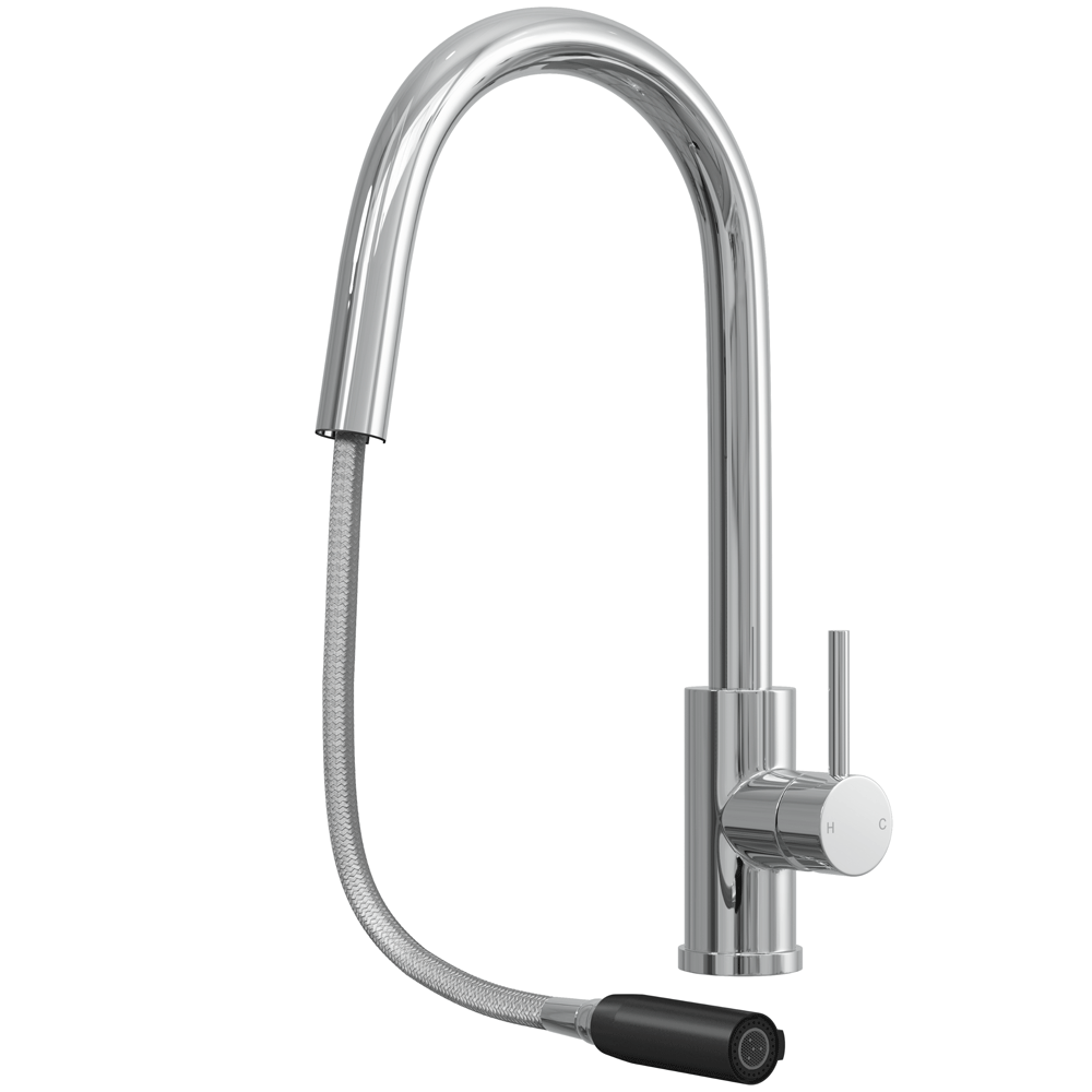 Ellsi Velia Pull Out Single Lever Kitchen Sink Mixer Tap - Chrome, PDT-000456 Ellsi