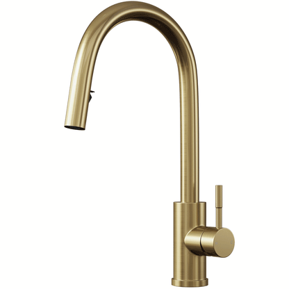 Ellsi Velia Pull Out Single Lever Kitchen Sink Mixer Tap - Brushed Brass, PDT-000459 Ellsi