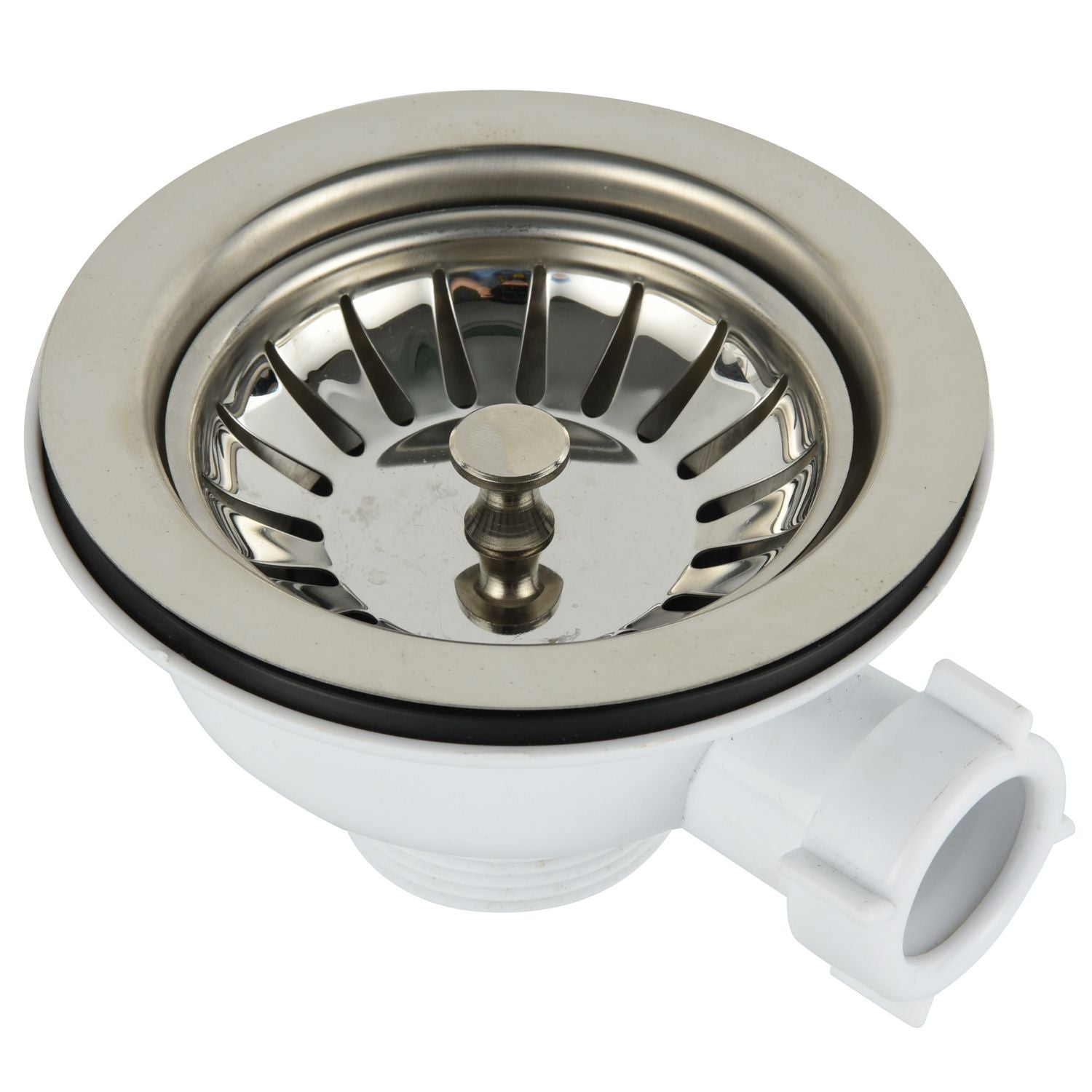 Ellsi Basket Strainer Waste with Rectangular Overflow - Chrome, PDT-000065 Ellsi