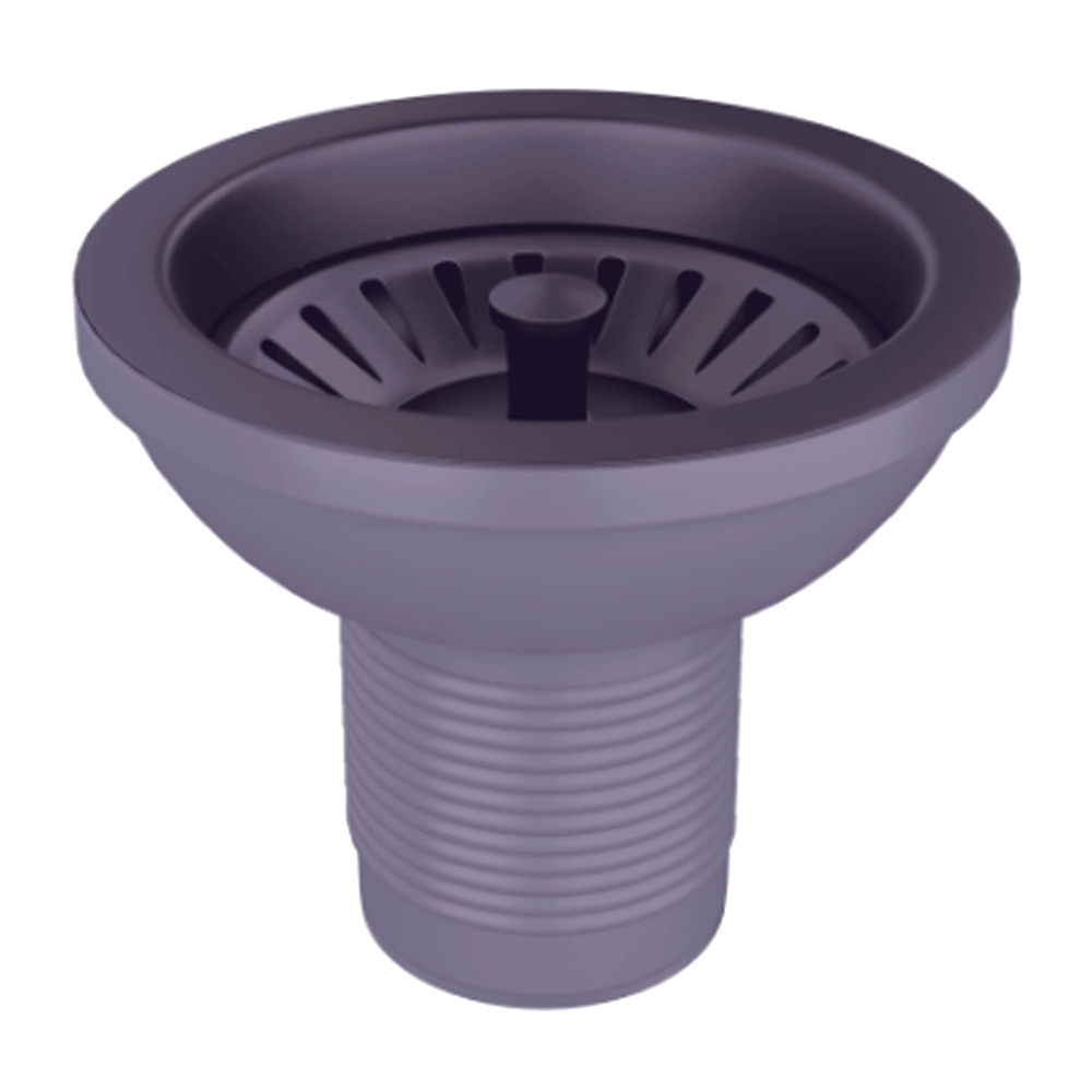 Ellsi Basket Strainer Kitchen Sink Waste with Round and Rectangular Overflow Plates - Gun Metal, PDT-000296 Ellsi