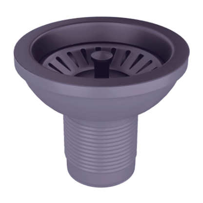 Ellsi Basket Strainer Kitchen Sink Waste with Round and Rectangular Overflow Plates - Gun Metal, PDT-000296 Ellsi