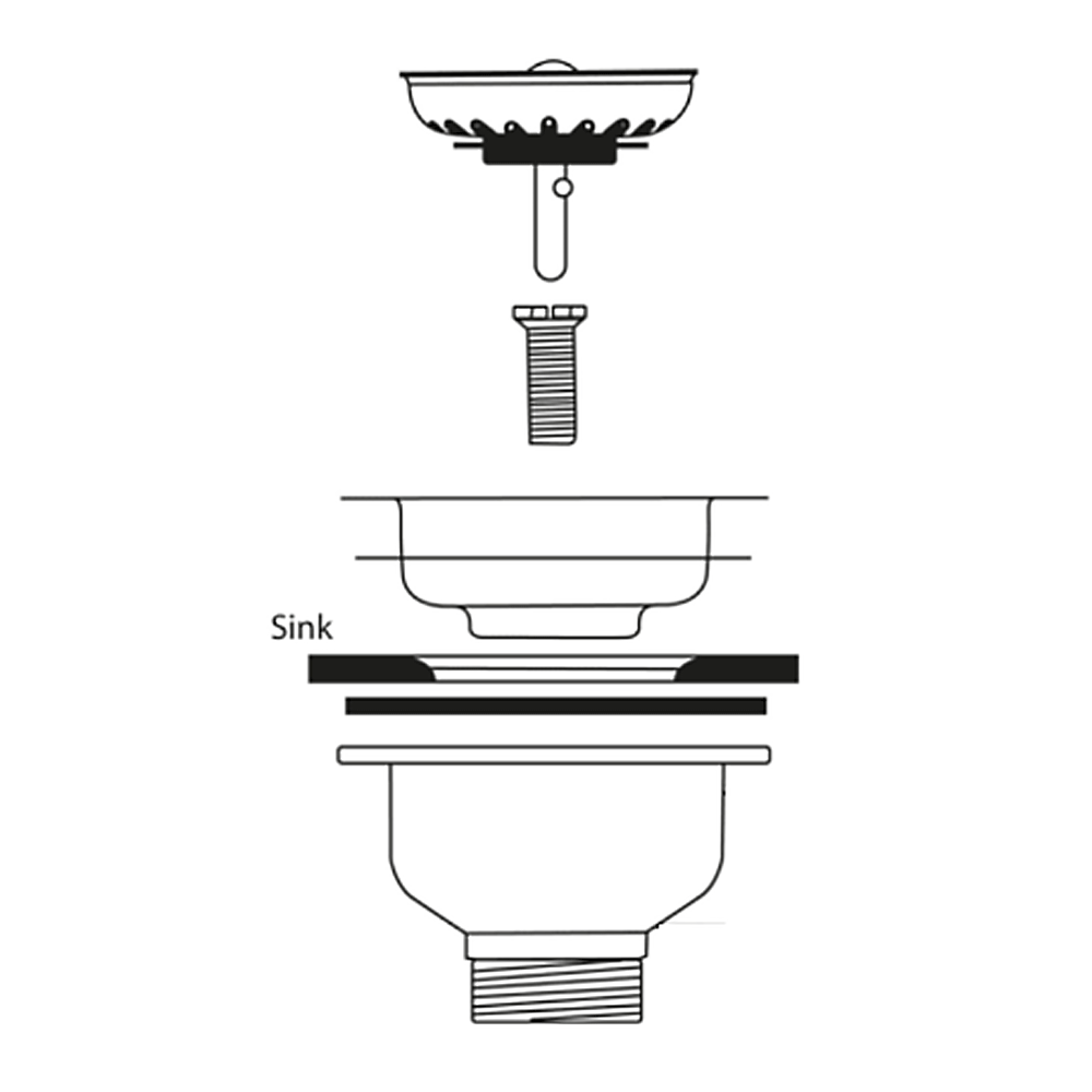 Ellsi Basket Strainer Kitchen Sink Waste - Matt Black, PDT-000300 Ellsi