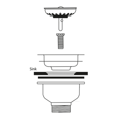 Ellsi Basket Strainer Kitchen Sink Waste - Matt Black, PDT-000300 Ellsi
