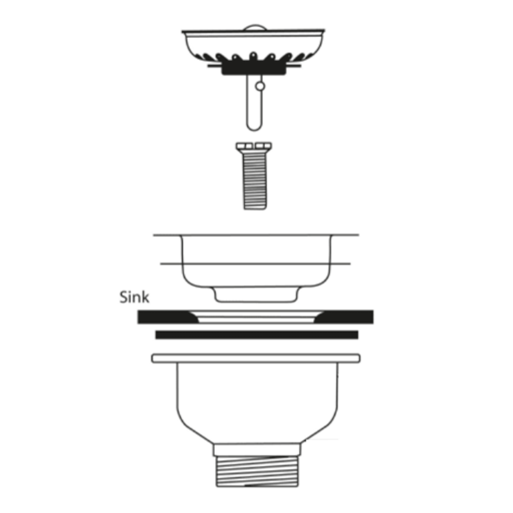 Ellsi Round Basket Strainer Kitchen Sink Waste - Gun Metal, PDT-000303 Ellsi