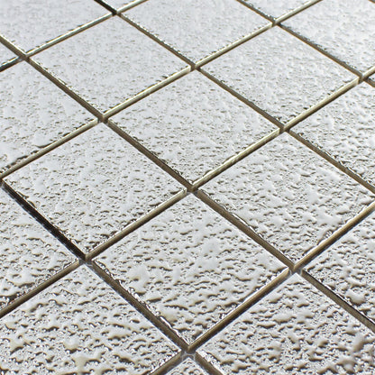 Crackle Silver Ceramic Mosaic TilesDecor