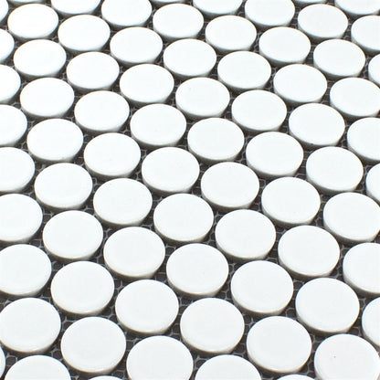 Blanc Penny Gloss Mosaic Tile Mosafil TM35358 Axel Knopf 100N