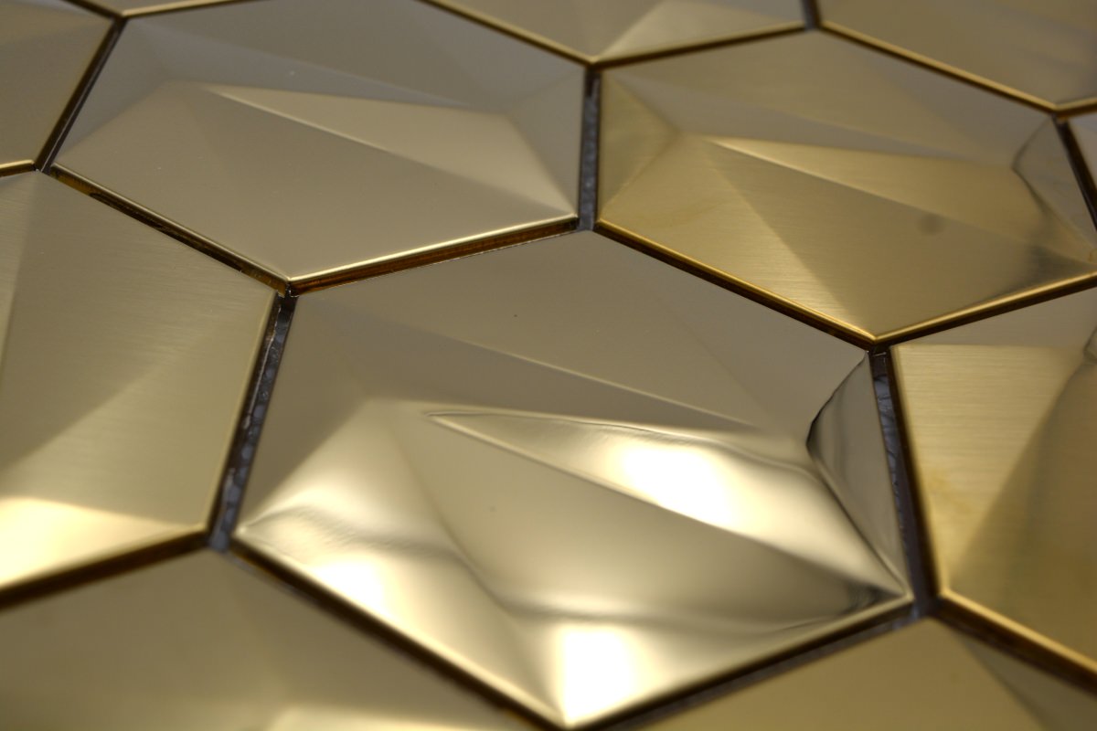 Celestial Hexagon Mosaic Tiles Gold axel HXM 30GO