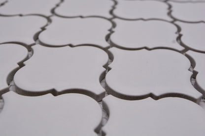 White Matt Arabesque Mosaic Tile HUH CLP 2BG