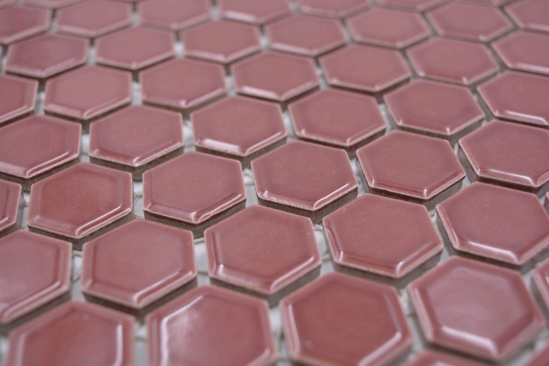 Red Burgundy Hexagon Mosaic Tile TilesDecor