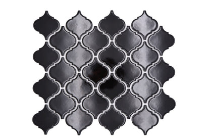 Black Gloss Arabesque Mosaic Tile HUH CLP 12BM