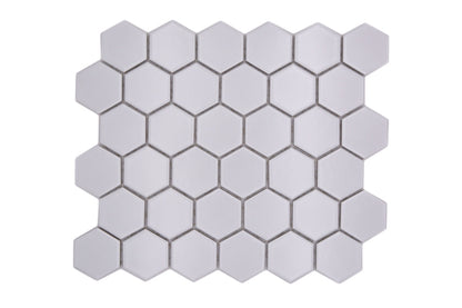Hexagon Matt White Mosaic Tile (Copy) HUH HX 085