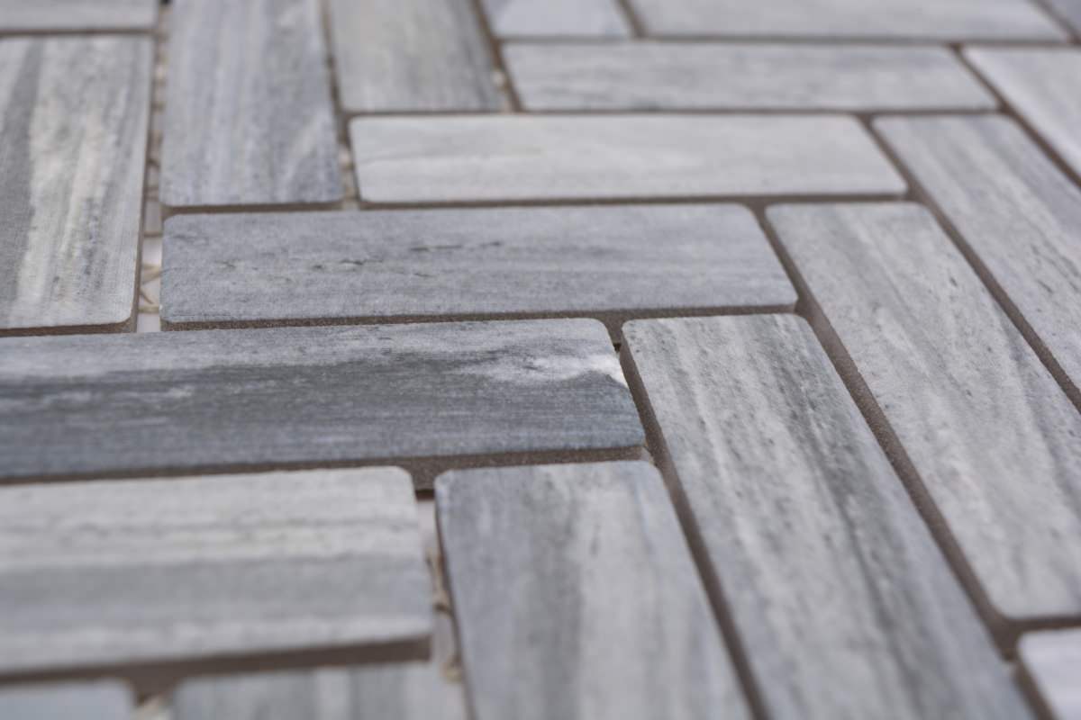 Stone Grey Herringbone Matt Mosaic Tile (Copy) HUH HB SO 32