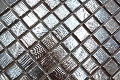 Silver Metallic Pattern Mosaic Tile HUH JAB 23SB27