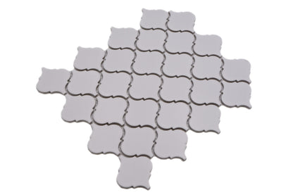 White Matt Arabesque Mosaic Tile HUH CLP 2BG