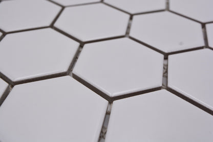 Hexagon Matt White Mosaic Tile (Copy) HUH HX 085