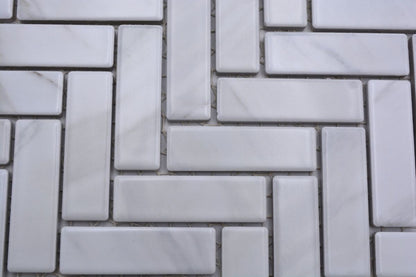 Stone White Herringbone Matt Mosaic Tile HUH HB SO 10