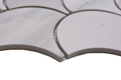 Carrara White Scallop Mosaic Tile TilesDecor
